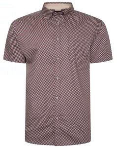 KAM Geo Print Shirt Burgundy